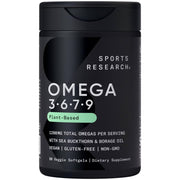 Sports Research Vegan Omega softgel bottle for easy daily omega support.