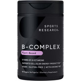 Sports Research Vitamin B-Complex full spectrum capsules in bottle for daily energy support