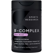 Sports Research Vitamin B-Complex full spectrum capsules in bottle for daily energy support