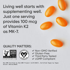 Vegan-certified label on Sports Research K2 MK-7 packaging.