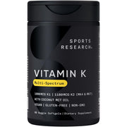 Sports Research Vitamin K Multi-Spectrum frasco de cápsulas suaves para uso diario