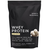 Sports Research whey protein vanilla powder jar with creamy taste