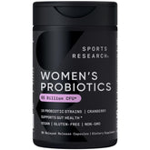 Sports Research Women's Probiotics bottle front view for daily gut support.