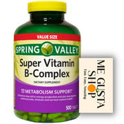 Spring Valley B-Complex tablets bottle showing value-size packaging for daily use