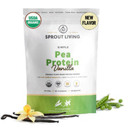 Sprout Living pea protein vanilla canister for convenient vegan protein