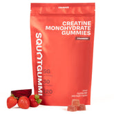 SquatGummi Creatine Gummies bottle front with 120 gummies for daily workouts.