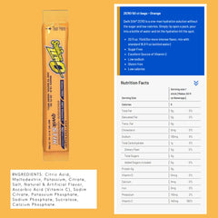 Sqwincher Zero Qwik Stik orange dissolving in water for fast hydration.