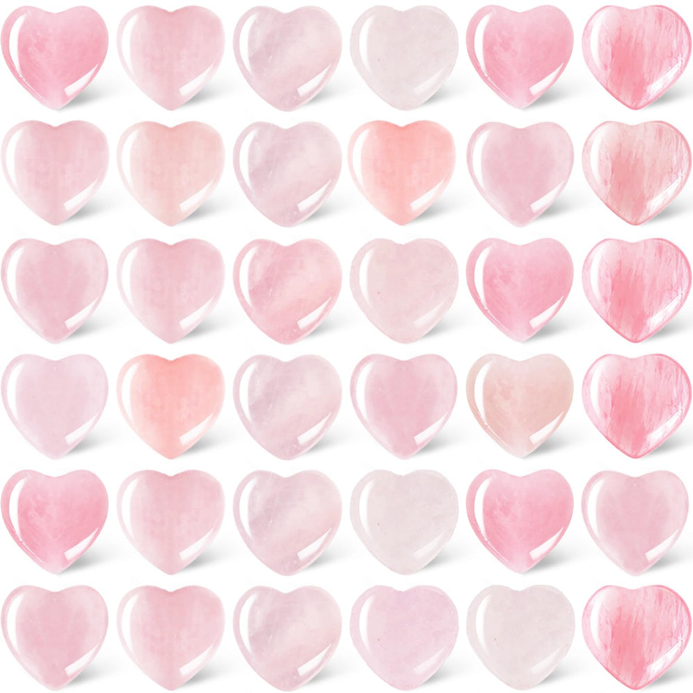 Srmayyi rose quartz heart crystal, 40 pieces for meditation and gifting.