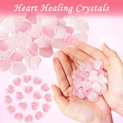 Srmayyi rose quartz heart crystal held during mindful breathing.
