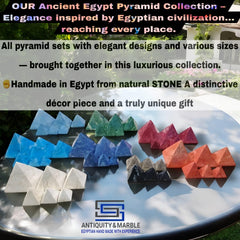 SS ANTIQUITY&MARBLE Menkaure orange pyramid offers a compact sculpture for shelves.