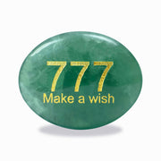 SSAKUGGI palm stone with green fluorite and angel 777 engraving enhances focus and intention