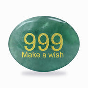 SSAKUGGI palm stone in green fluorite with 999 engraving for focus
