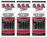 S.S.S. Tonic bottle front for daily energy support.