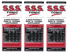 S.S.S. Tonic bottle front for daily energy support.