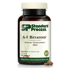 Standard Process A-F Betafood bottle with capsules for gallbladder support.