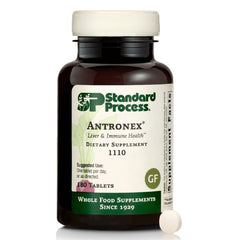 Standard Process Antronex liver health bottle front showing gluten-free formula and branding.