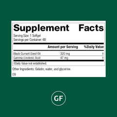 Standard Process Black Currant Seed Oil softgels ready for daily intake supporting circulation.