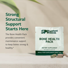 Standard Process Bone Health Pack ingredients label shows calcium, vitamin D and manganese