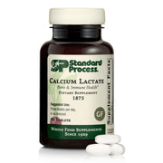 Standard Process Calcium Lactate bottle front highlighting vegan calcium and magnesium for bone density support