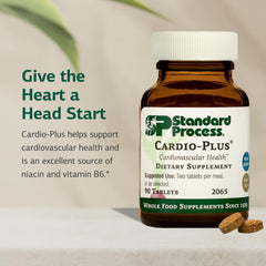 Standard Process Cardio-Plus label detail emphasizing B6, niacin, and riboflavin