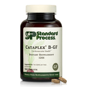 Standard Process Cataplex B-GF bottle front highlighting gluten-free B vitamin support for energy.
