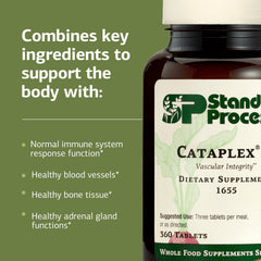 Standard Process Cataplex C bottle on a kitchen counter suggesting routine.