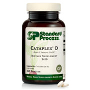 Standard Process Cataplex D immune support bottle highlights daily use
