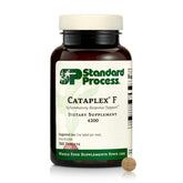Standard Process Cataplex F bottle front view highlighting the 90 tablets for thyroid support.