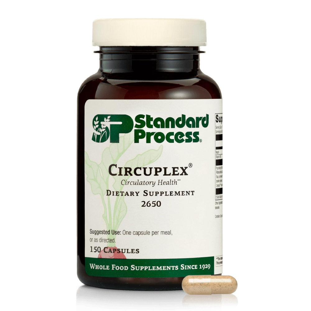 Standard Process Circuplex bottle label highlights branding and daily vascular support
