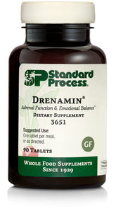 Standard Process Drenamin bottle front showing adrenal support label