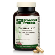 Standard Process Emphaplex bottle with capsules supporting respiratory health.