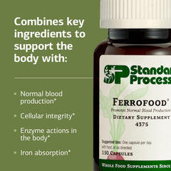 Ferrofood capsules closeup conveys clear dosing and vegan-friendly design.