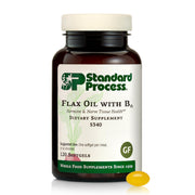 Standard Process Flax Oil with B6 bottle label for everyday wellness