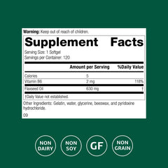 Standard Process Flax Oil with B6 softgels closeup shows easy daily dosing