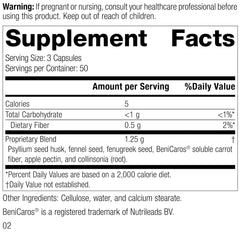 Standard Process Gastro-Fiber ingredients include psyllium and fennel for digestion balance.