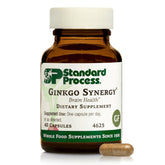 Standard Process Ginkgo Synergy bottle front view showing brain health formulation
