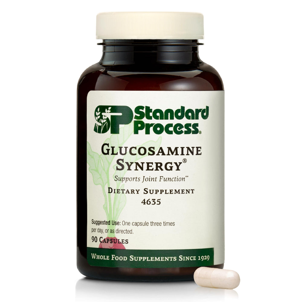 Standard Process Glucosamine Synergy bottle front view highlighting joint support formula.