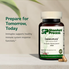 Standard Process Immuplex capsules closeup small easy to swallow mineral capsules