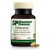Standard Process Cholacol bottle showing gallbladder support tablets.