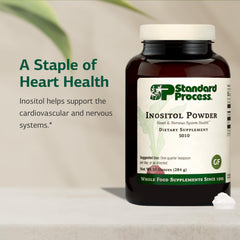 Standard Process Inositol Powder jar label closeup with vegan gluten-free claims