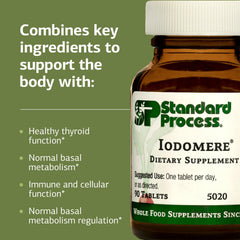 Standard Process Iodomere pouring tablets into hand for convenient daily dose.