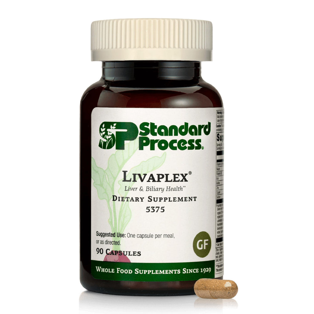 Standard Process Livaplex bottle front promoting liver and digestion support