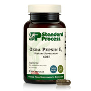 Standard Process Okra Pepsin E3 bottle front view signaling digestive support.