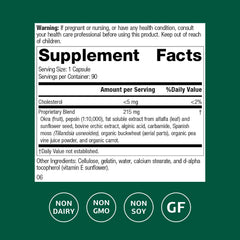 Okra Pepsin E3 capsules support protein digestion.