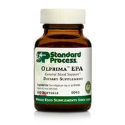 Standard Process Olprima EPA softgels bottle showing omega-3 support for inflammation balance.