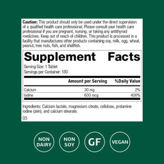 Standard Process Prolamine Iodine bottle highlighting vegan-friendly daily use