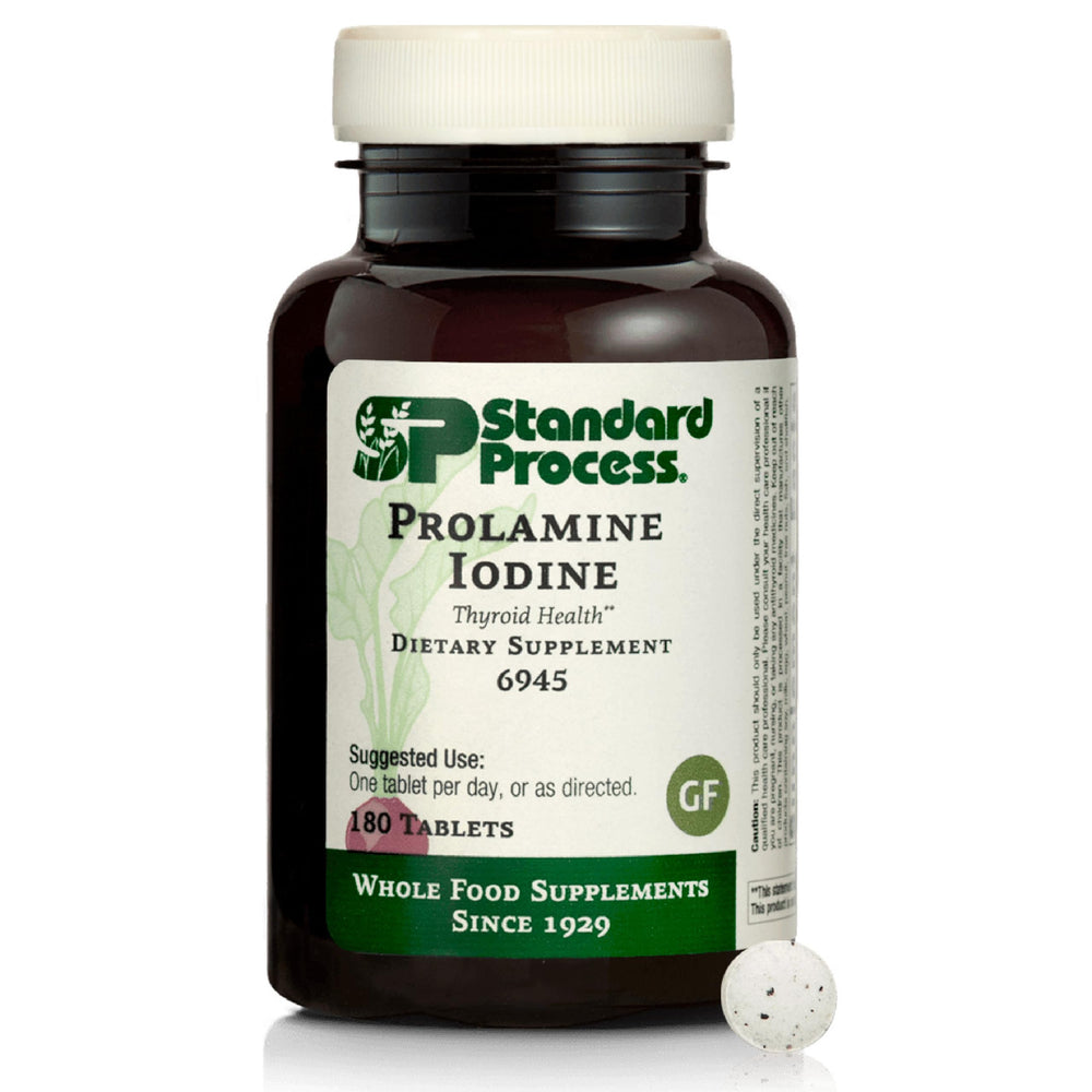 Standard Process Prolamine Iodine tablets ready for daily routine and endocrine support