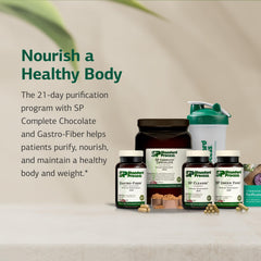 Gastro-Fiber container aids digestive comfort as part of the kit.