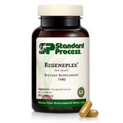 Standard Process Regeneplex bottle cap close-up highlighting skin health support