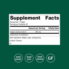 Standard Process sesame seed oil pour illustrating easy daily dosage